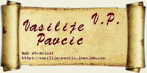 Vasilije Pavčić vizit kartica